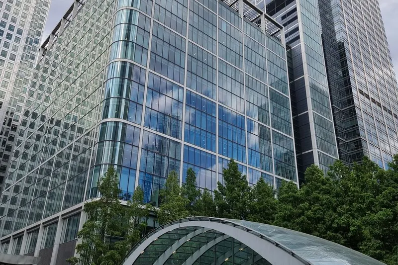 Modern office buildings at Canary Wharf in London